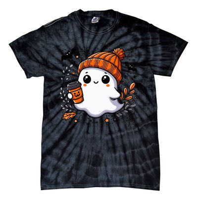 Cute Halloween For Wo Ghost Coffee Tie-Dye T-Shirt