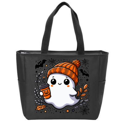 Cute Halloween For Wo Ghost Coffee Zip Tote Bag