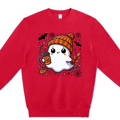 Cute Halloween For Wo Ghost Coffee Premium Crewneck Sweatshirt