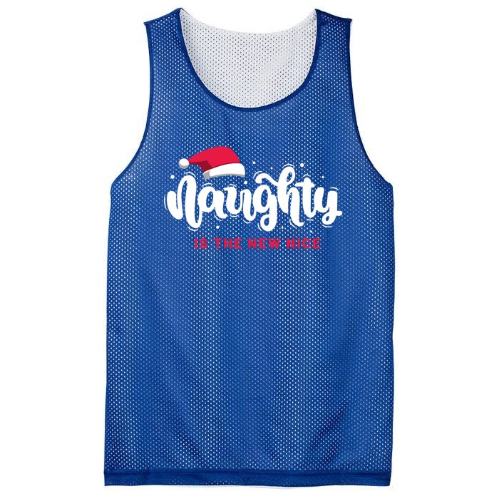 Christmas Holiday Funny Naughty Is The New Nice Gift Mesh Reversible Basketball Jersey Tank