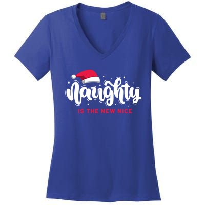 Christmas Holiday Funny Naughty Is The New Nice Gift Women's V-Neck T-Shirt