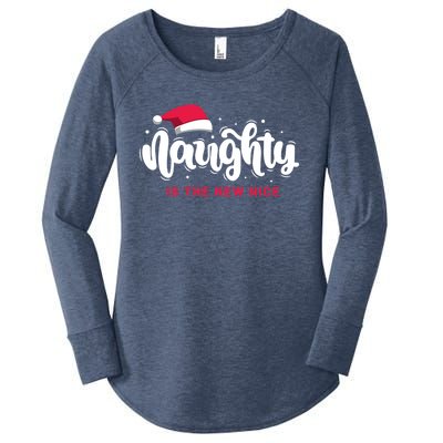 Christmas Holiday Funny Naughty Is The New Nice Gift Women's Perfect Tri Tunic Long Sleeve Shirt