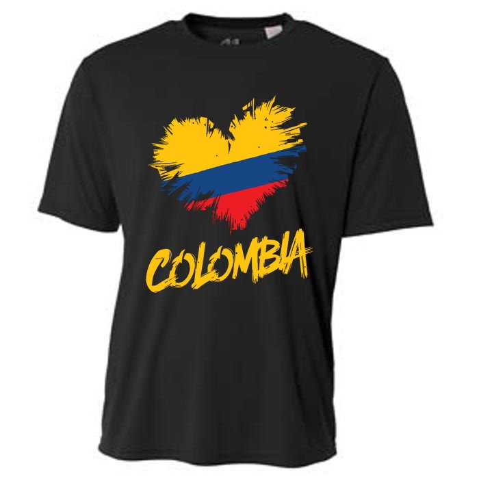 Colombia Heart Flag Cooling Performance Crew T-Shirt