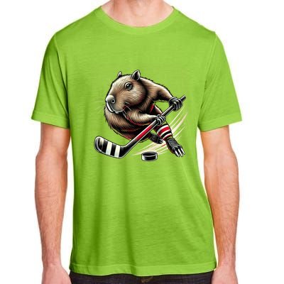 Capybara Hockey Funny Ice Hockey Player Gift Adult ChromaSoft Performance T-Shirt