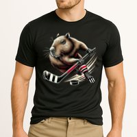Capybara Hockey Funny Ice Hockey Player Gift Cooling Performance Crew T-Shirt