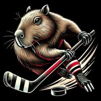 Capybara Hockey Funny Ice Hockey Player Gift Cooling Performance Crew T-Shirt