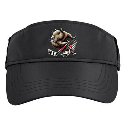 Capybara Hockey Funny Ice Hockey Player Gift Adult Drive Performance Visor