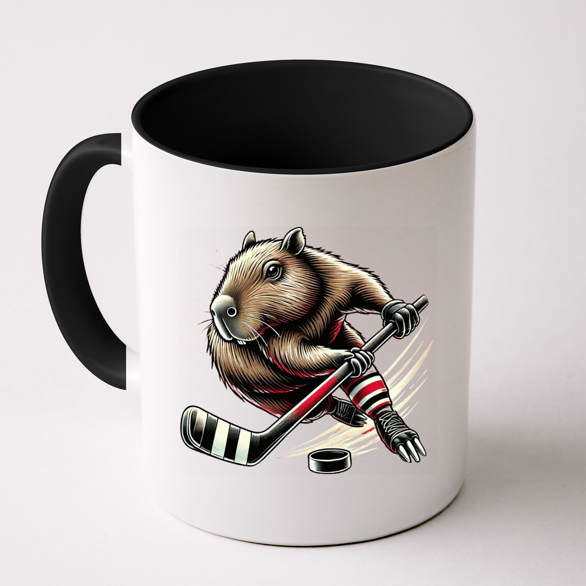 Capybara Hockey Funny Ice Hockey Player Gift Mug