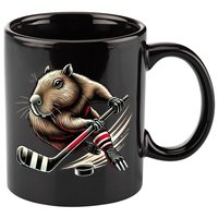Capybara Hockey Funny Ice Hockey Player Gift 11oz C Handle Ceramic Mug
