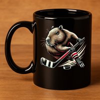 Capybara Hockey Funny Ice Hockey Player Gift 11oz C Handle Ceramic Mug