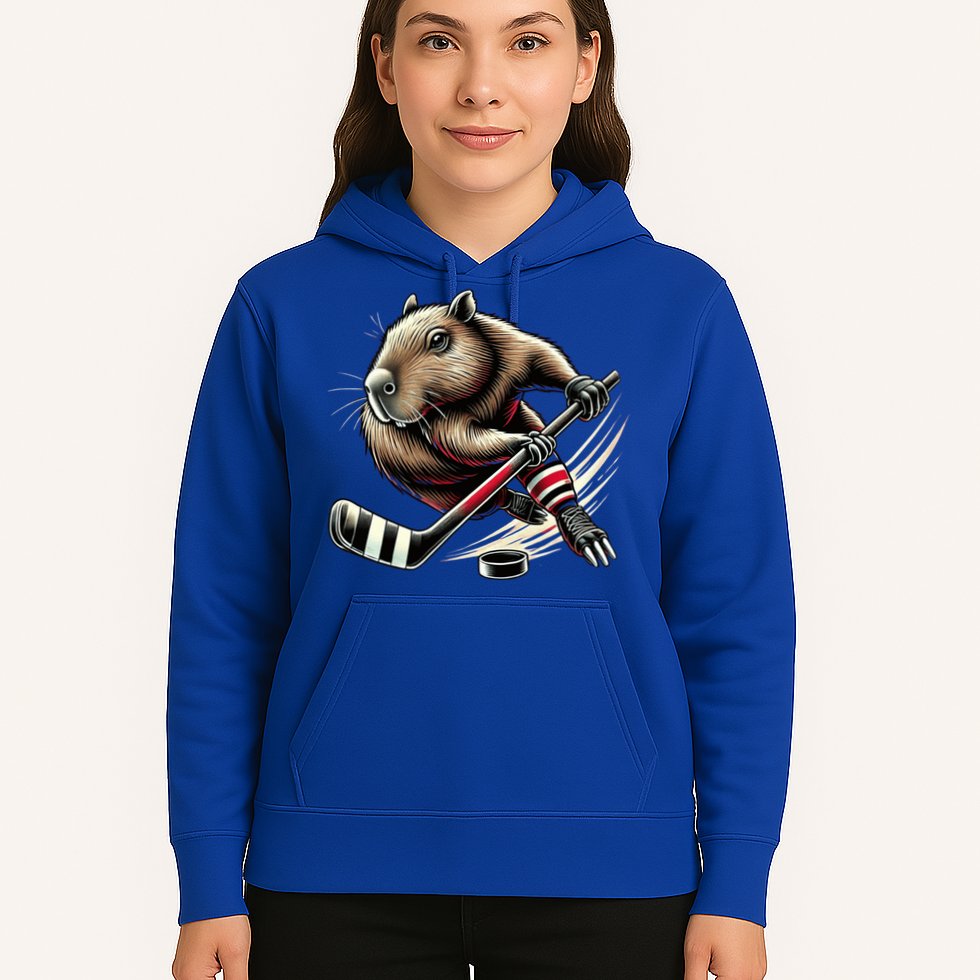 Capybara Hockey Funny Ice Hockey Player Gift Hoodie