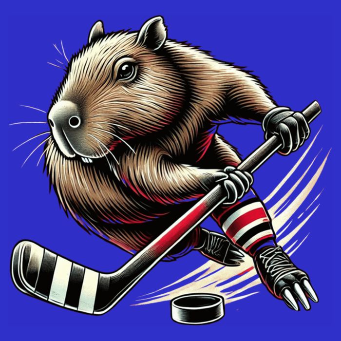 Capybara Hockey Funny Ice Hockey Player Gift Hoodie