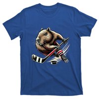 Capybara Hockey Funny Ice Hockey Player Gift T-Shirt