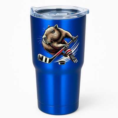 Capybara Hockey Funny Ice Hockey Player Gift Tumbler