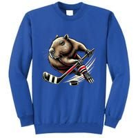 Capybara Hockey Funny Ice Hockey Player Gift Tall Sweatshirt