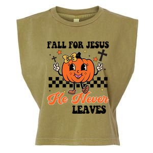 Christian Halloween Fall For Jesus Never Leaves Girl Garment-Dyed Women's Muscle Tee