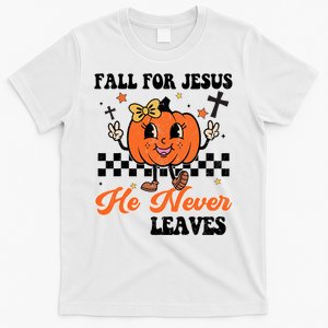 Christian Halloween Fall For Jesus Never Leaves Girl T-Shirt