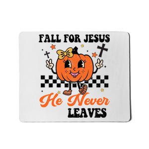 Christian Halloween Fall For Jesus Never Leaves Girl Mousepad