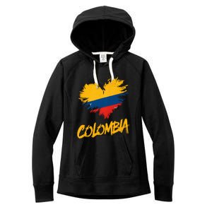 Colombia Heart Flag Women's Fleece Hoodie