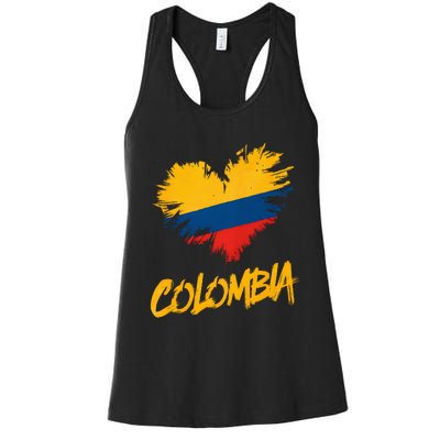 Colombia Heart Flag Women's Racerback Tank