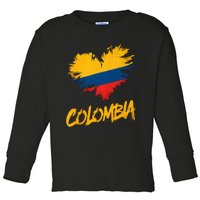 Colombia Heart Flag Toddler Long Sleeve Shirt