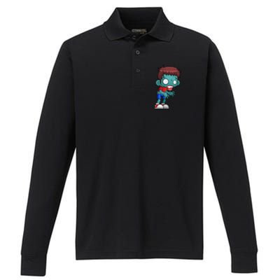 Cute Halloween Funny Graphic Design Performance Long Sleeve Polo