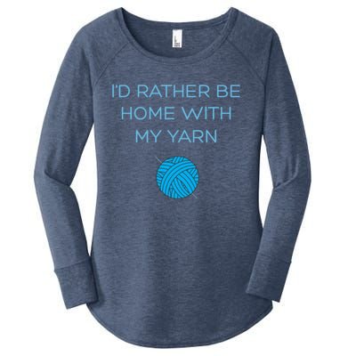 Crochet Home Funny Grandma Mom Crocheting Yarn Lover Gift Women's Perfect Tri Tunic Long Sleeve Shirt