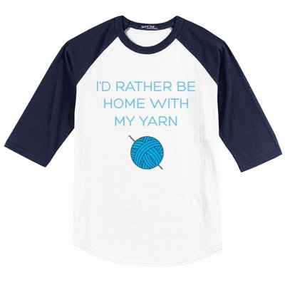 Crochet Home Funny Grandma Mom Crocheting Yarn Lover Gift Baseball Sleeve Shirt