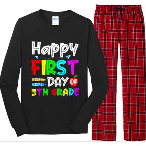 Cute Happy First Day Of 5Th Grade Funny Design Gift Long Sleeve Pajama Set