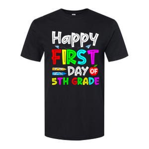 Cute Happy First Day Of 5Th Grade Funny Design Gift Softstyle CVC T-Shirt