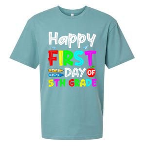 Cute Happy First Day Of 5Th Grade Funny Design Gift Sueded Cloud Jersey T-Shirt