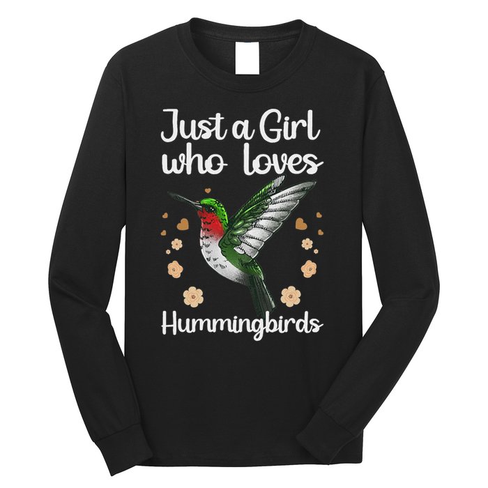 Cool Hummingbird For Girl Tropical Bird Watcher Birder Long Sleeve Shirt