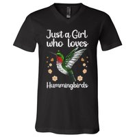 Cool Hummingbird For Girl Tropical Bird Watcher Birder V-Neck T-Shirt