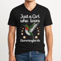 Cool Hummingbird For Girl Tropical Bird Watcher Birder V-Neck T-Shirt