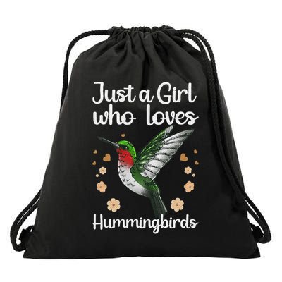 Cool Hummingbird For Girl Tropical Bird Watcher Birder Drawstring Bag