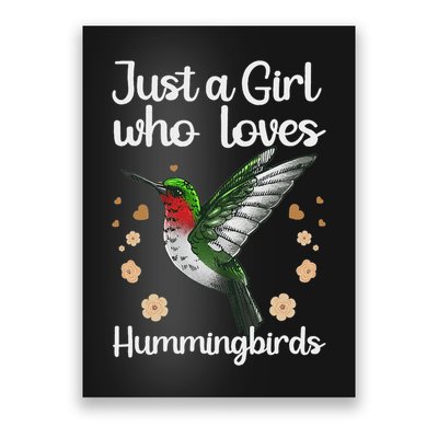 Cool Hummingbird For Girl Tropical Bird Watcher Birder Poster