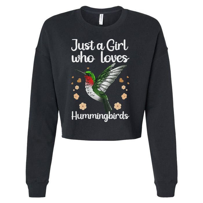 Cool Hummingbird For Girl Tropical Bird Watcher Birder Cropped Pullover Crew