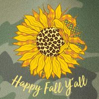 Cute Happy Fall Y'all Leopard Pattern Sunflower Legacy Tie Dye Trucker Hat