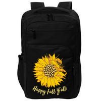 Cute Happy Fall Y'all Leopard Pattern Sunflower Impact Tech Backpack
