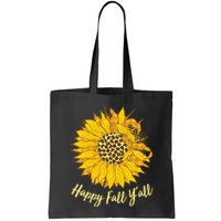 Cute Happy Fall Y'all Leopard Pattern Sunflower Bag