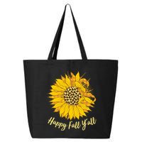 Cute Happy Fall Y'all Leopard Pattern Sunflower 25L Jumbo Tote