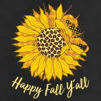 Cute Happy Fall Y'all Leopard Pattern Sunflower Trucker Hat