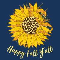 Cute Happy Fall Y'all Leopard Pattern Sunflower Infant Baby Jersey Bodysuit