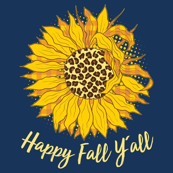Cute Happy Fall Y'all Leopard Pattern Sunflower Infant Baby Jersey Bodysuit