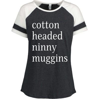 Cotton Headed Funny Christmas Sayings Enza Ladies Jersey Colorblock Tee