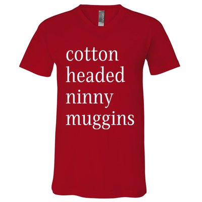 Cotton Headed Funny Christmas Sayings V-Neck T-Shirt