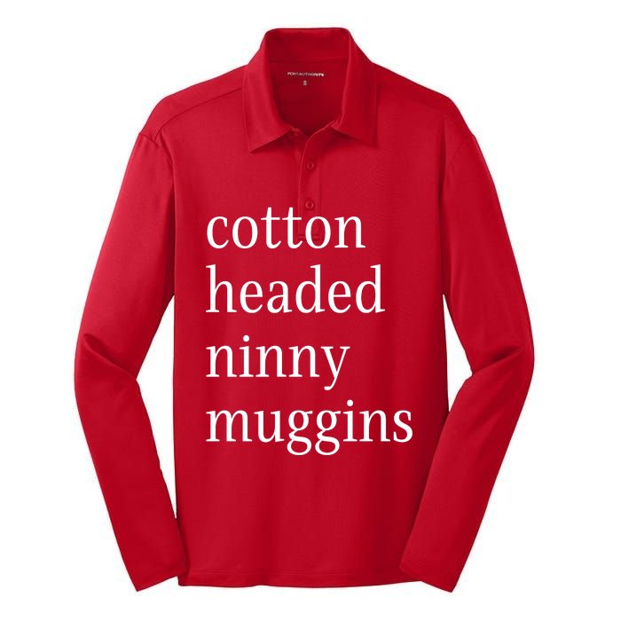 Cotton Headed Funny Christmas Sayings Silk Touch Performance Long Sleeve Polo