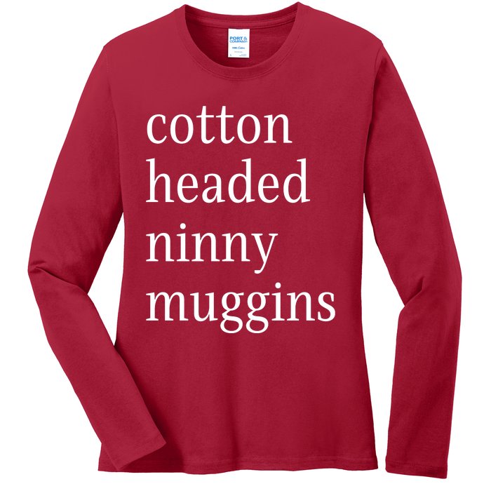 Cotton Headed Funny Christmas Sayings Ladies Long Sleeve Shirt