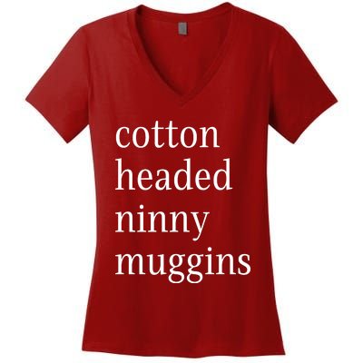 Cotton Headed Funny Christmas Sayings Women's V-Neck T-Shirt