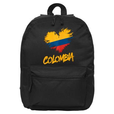 Colombia Heart Flag 16 in Basic Backpack